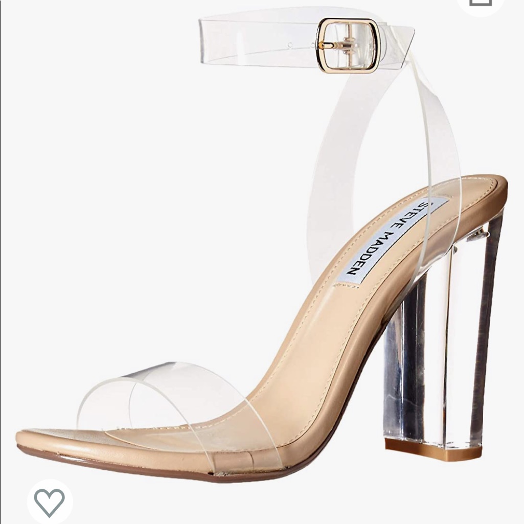 Steve Madden Women’s Camille Heeled Sandal Clear Strappy Heels